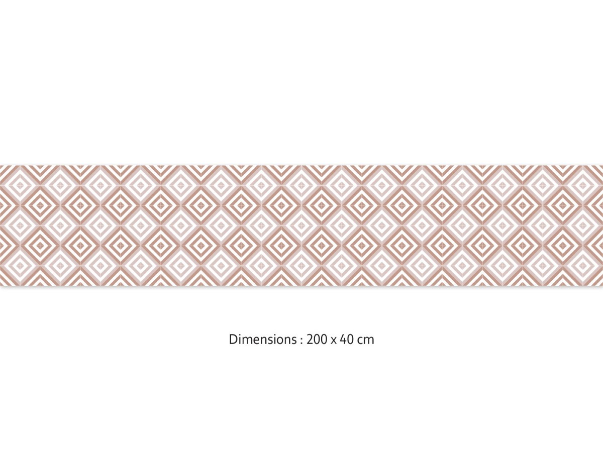Crédence cuisine adhésive Carthage terracotta 200 x 40