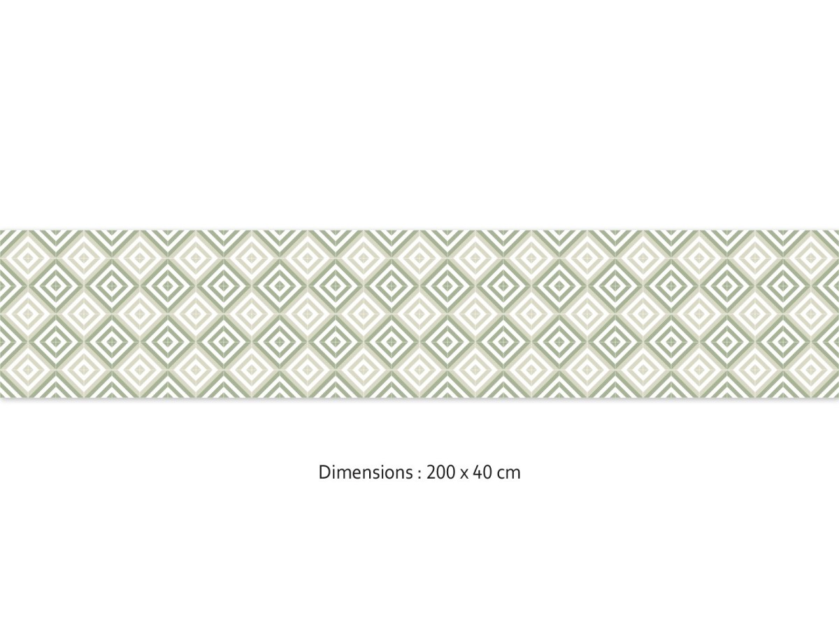 Crédence cuisine adhésive Carthage vert 200x40