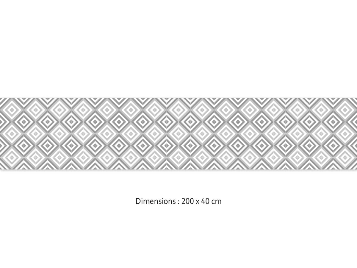Crédence cuisine adhésive Carthage gris 200 x 40