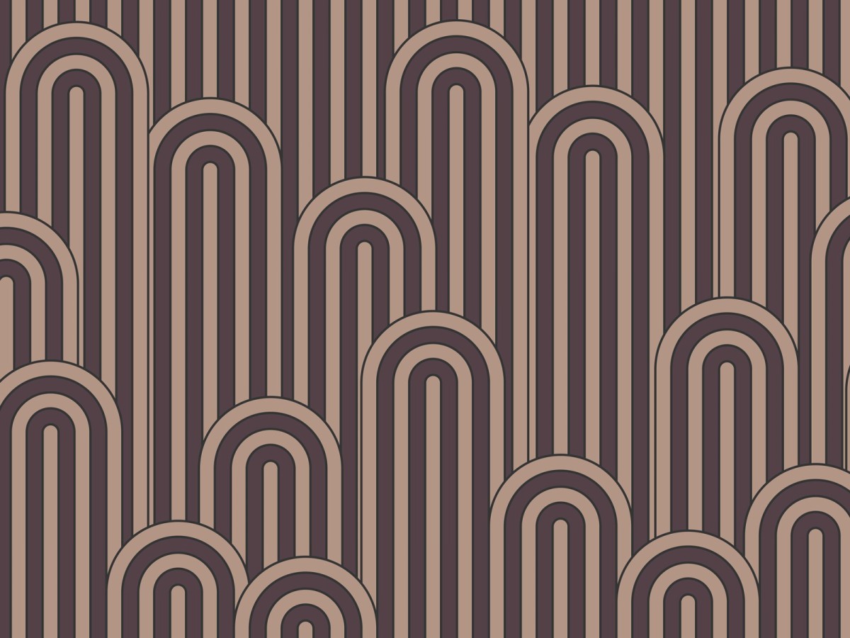 Crédence cuisine adhésive Arches beige et taupe - zoom