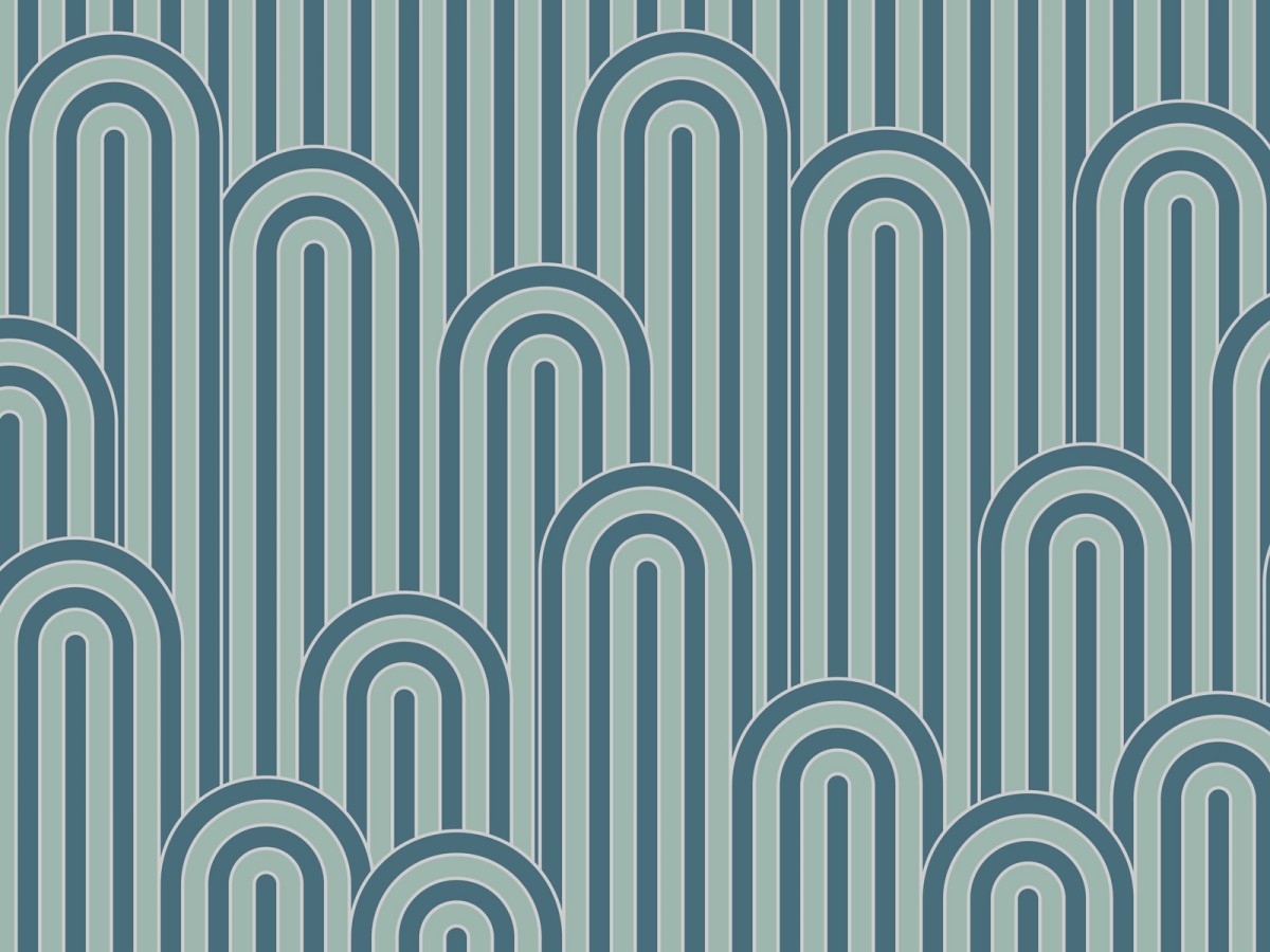 Crédence cuisine adhésive Arches bleu et vert - zoom