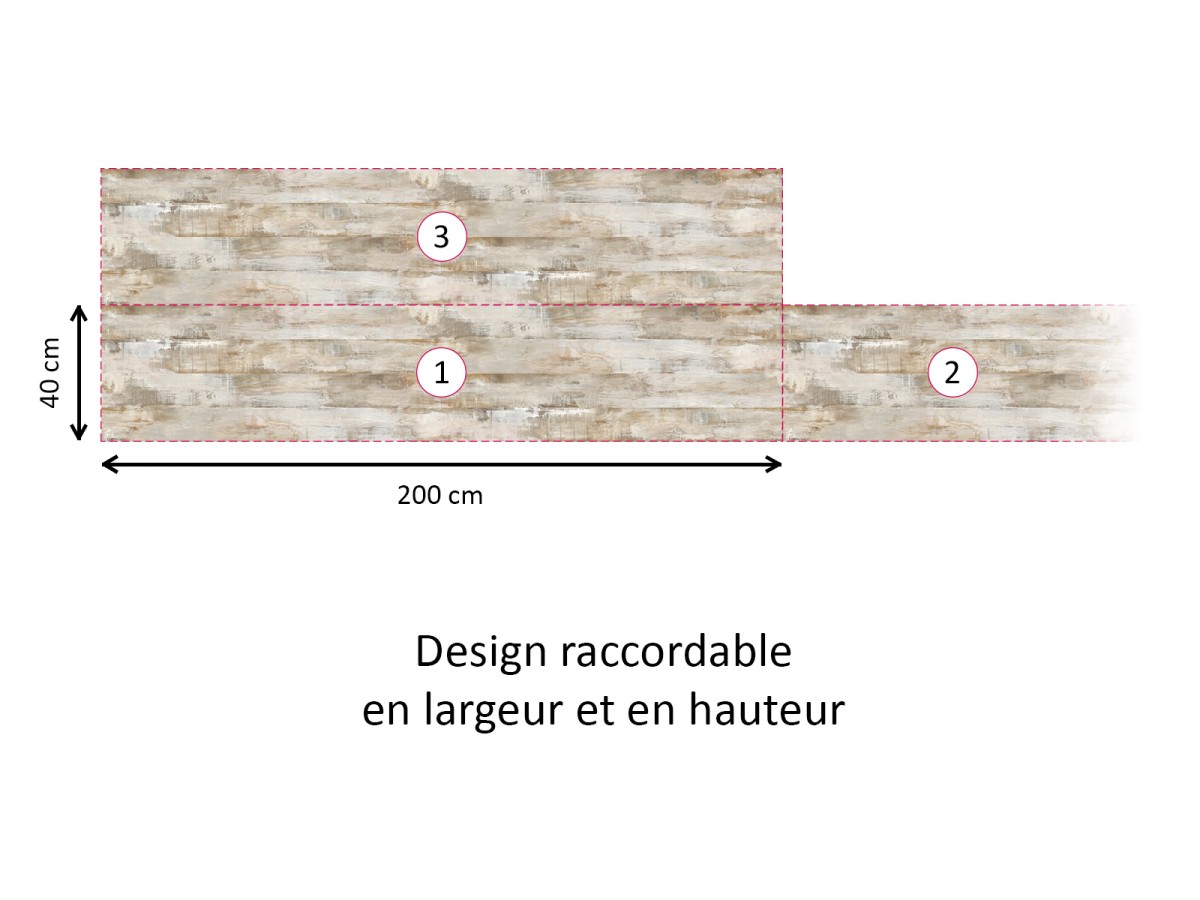 Crédence cuisine adhésive Bois délavé - raccordable