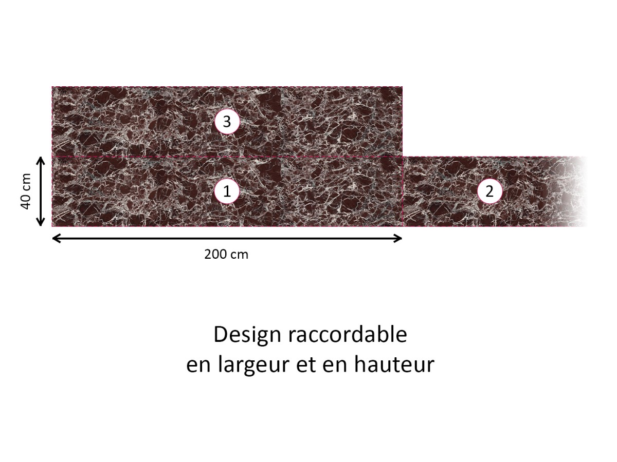 Crédence cuisine MARBRE Levanto rosso - raccordable