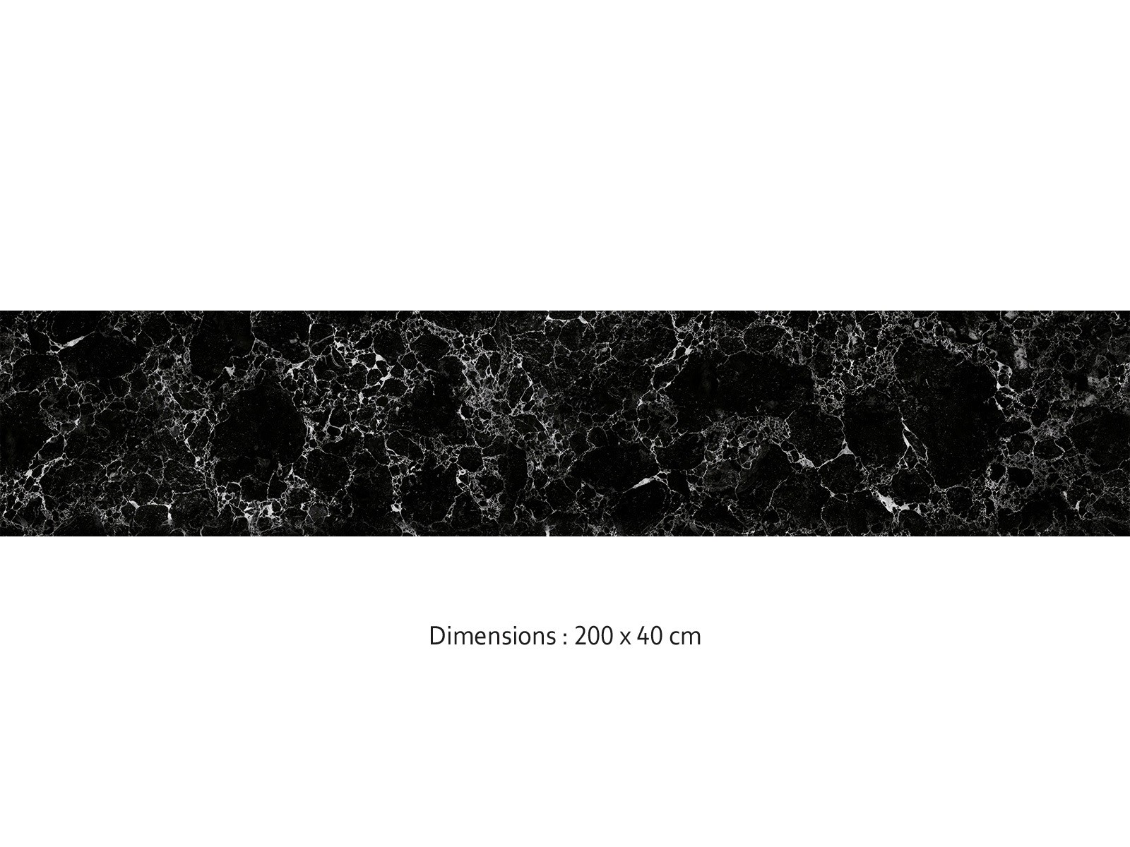Crédence cuisine adhésive marbre Marquina noir