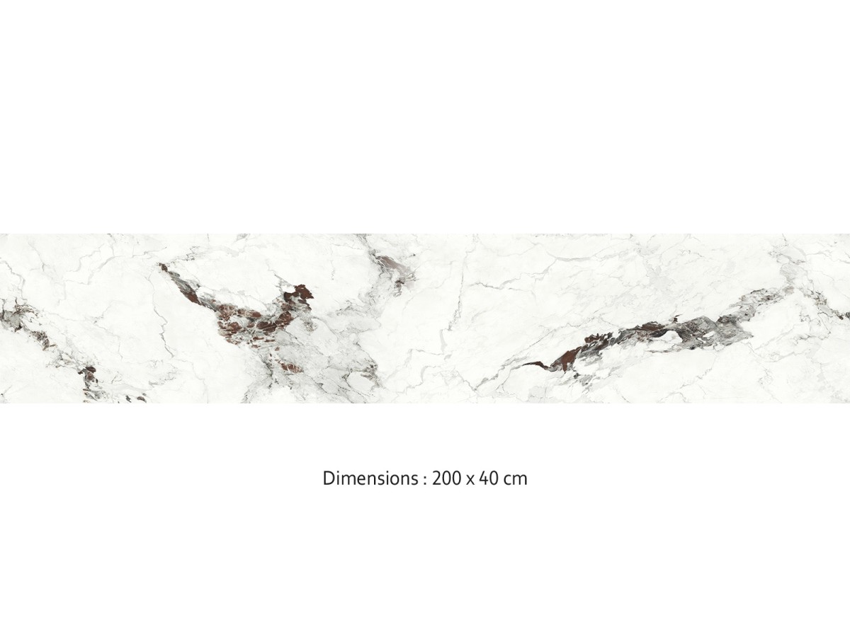 Crédence cuisine adhésive marbre Statuario blanc 200 x 40