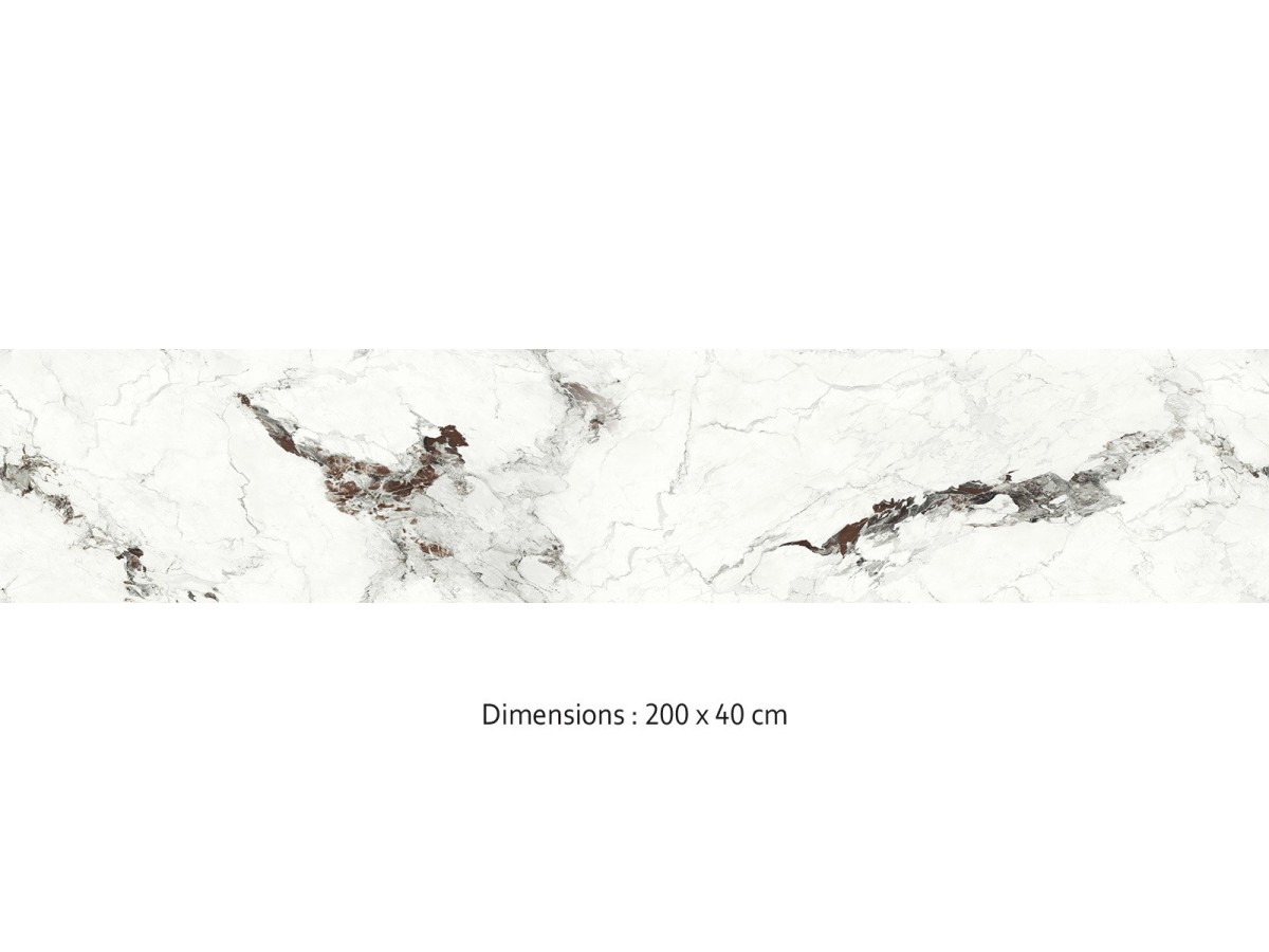Crédence cuisine adhésive marbre Statuario blanc 200 x 40