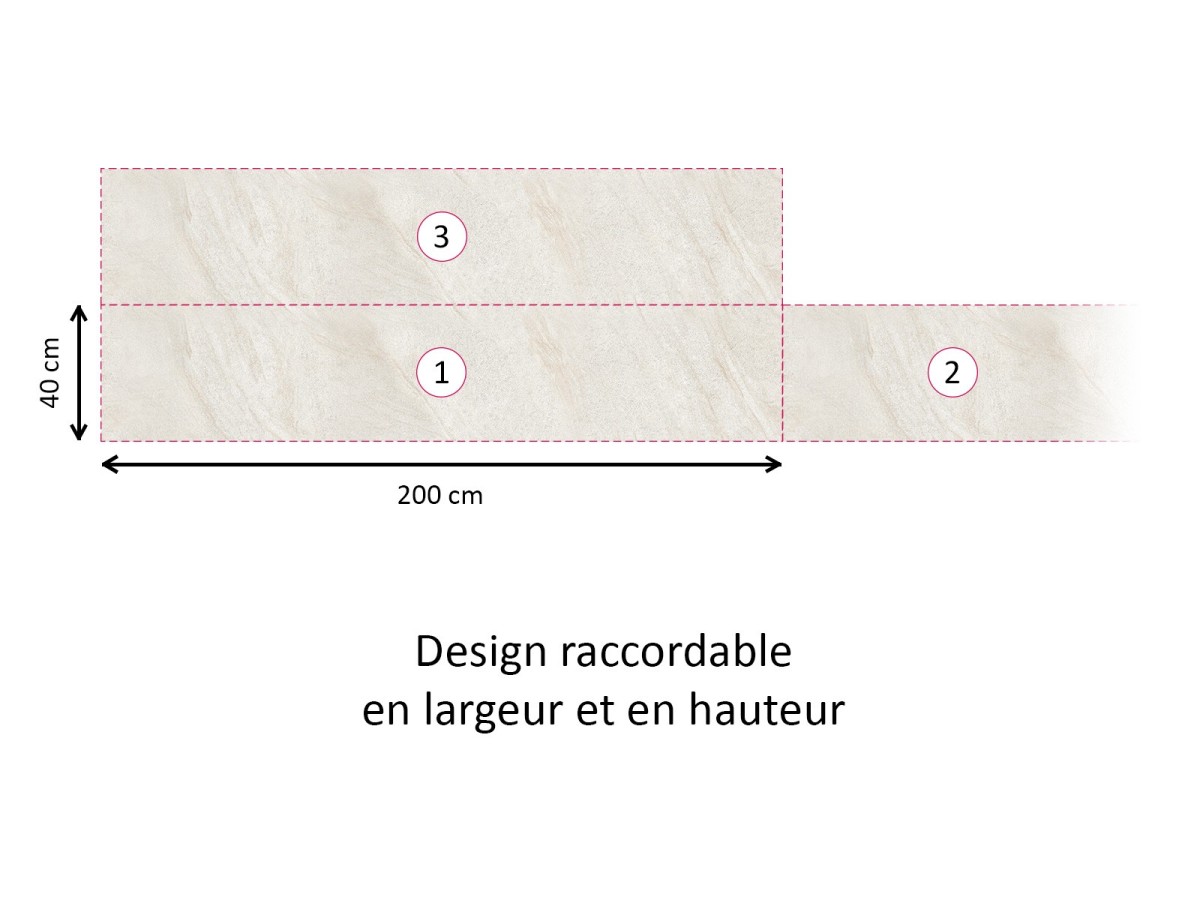 Crédence cuisine adhésive grès beige - raccordable