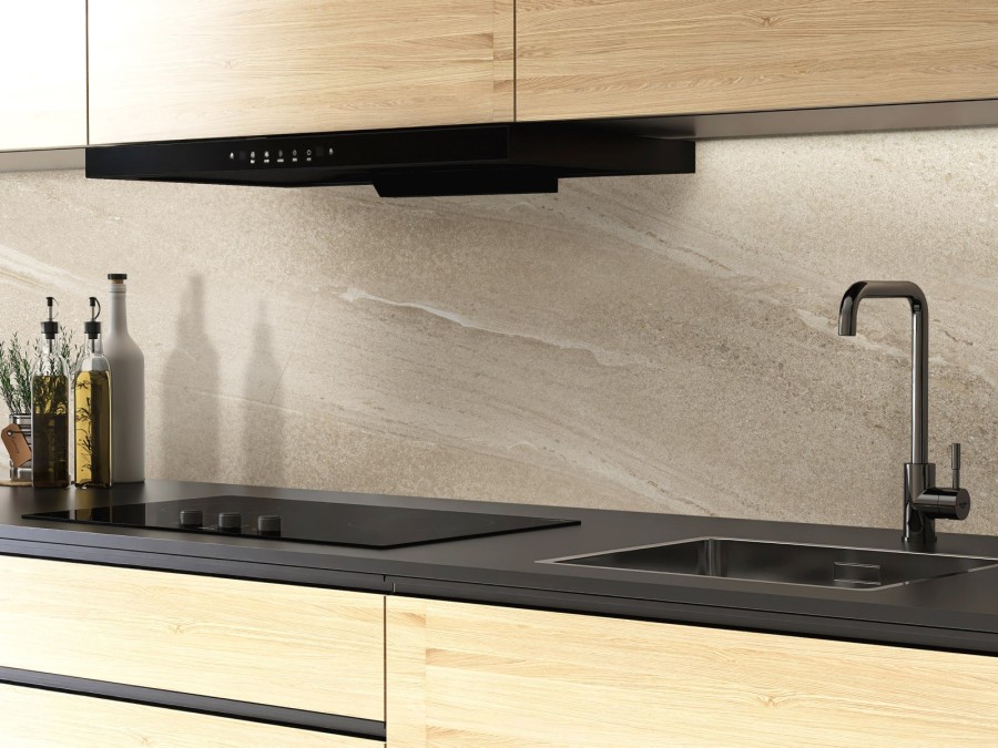 Crédence cuisine adhésive grès beige foncé
