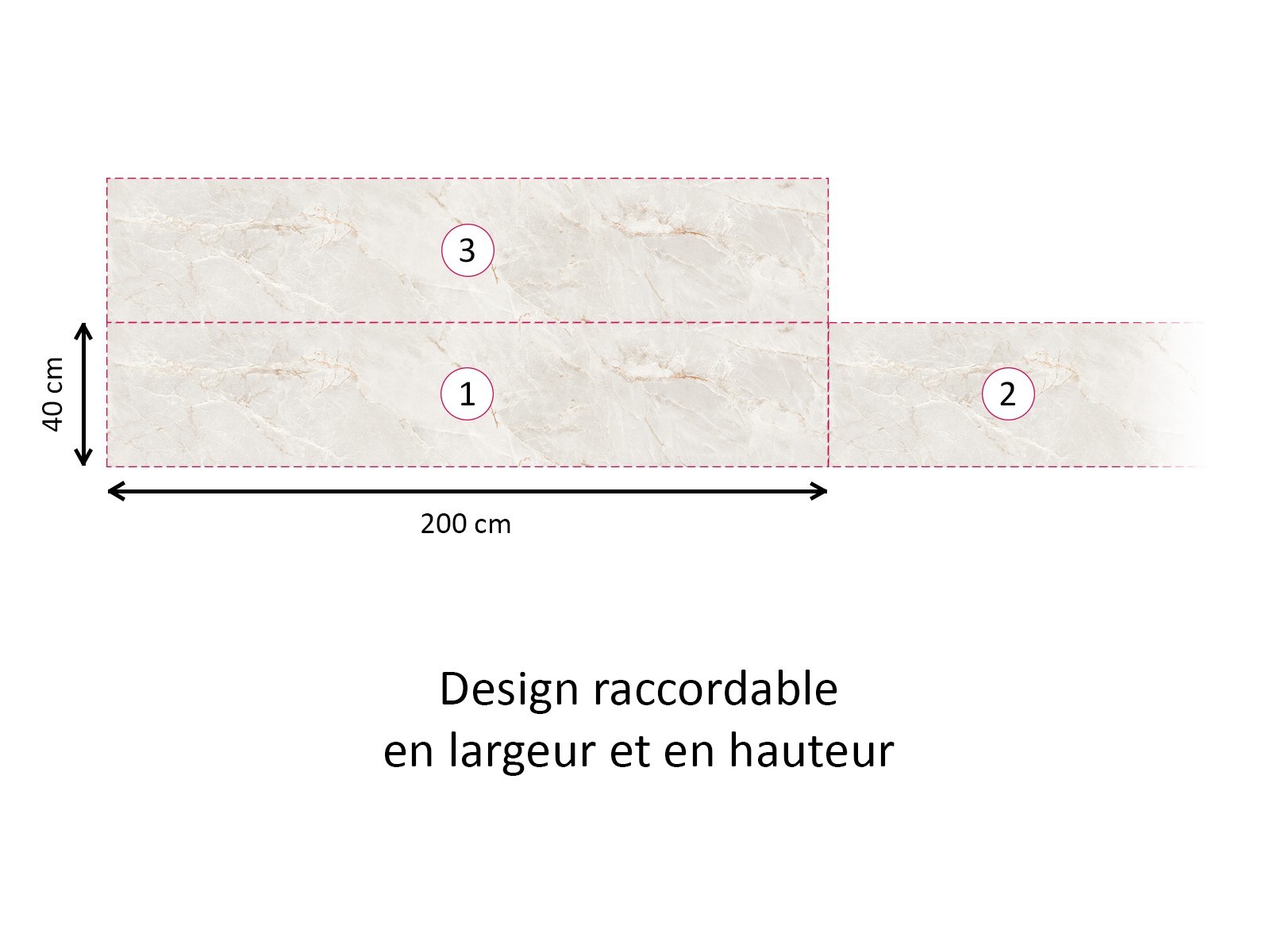 Crédence cuisine adhésive marbre beige
