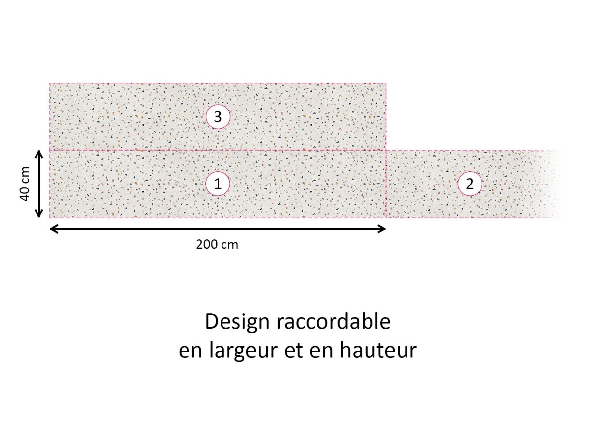 Crédence cuisine avec design raccordable Terrazzo M1