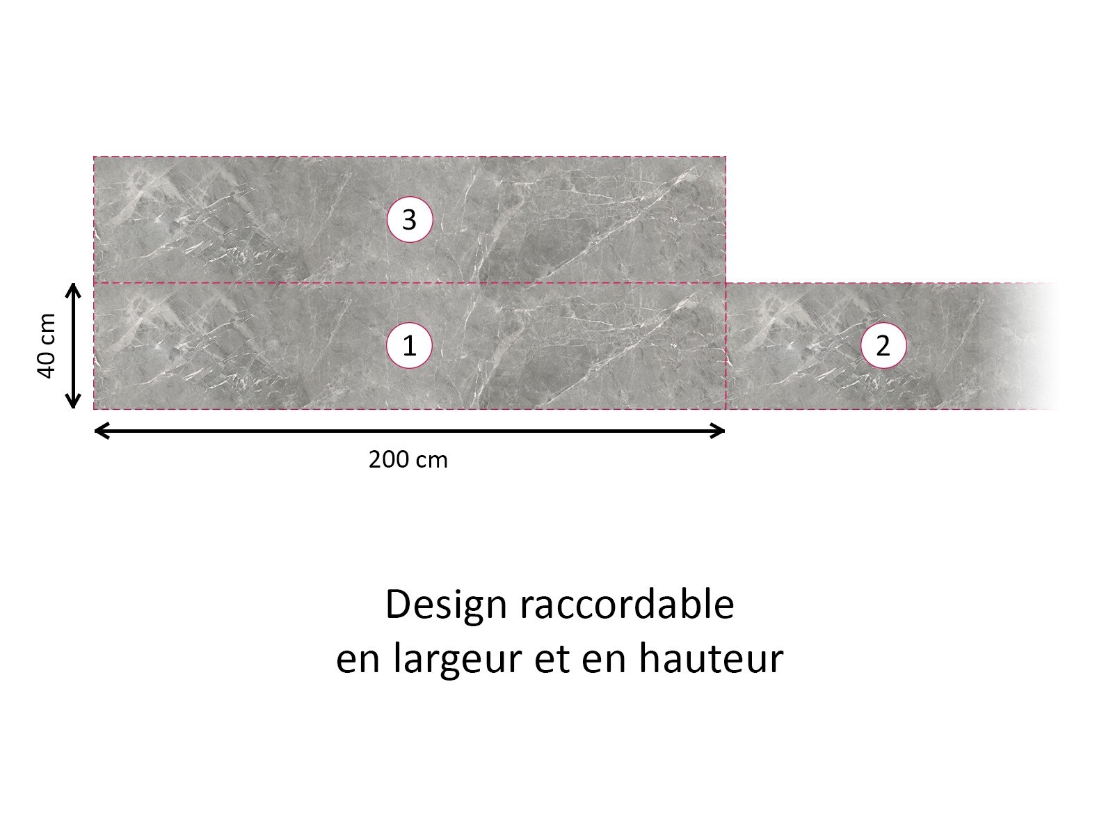 Crédence cuisine adhésive marbre gris