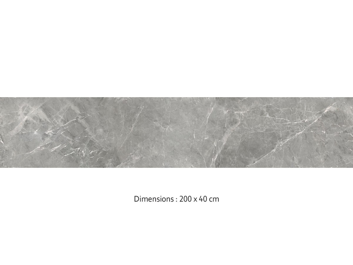 Crédence cuisine adhésive marbre gris 200 x 40
