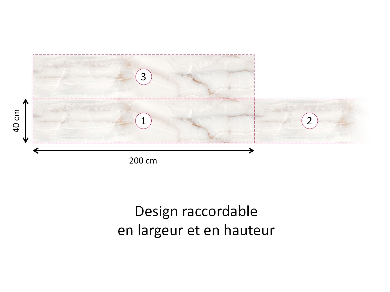 Crédence cuisine adhésive onyx blanc