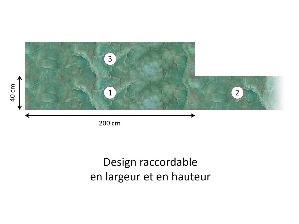 Crédence cuisine adhésive onyx vert - raccordable