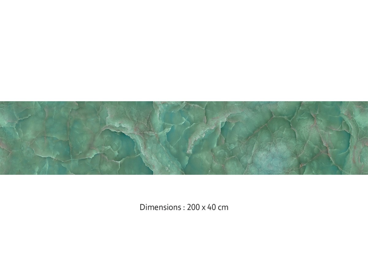 Crédence cuisine adhésive onyx vert 200 x 40