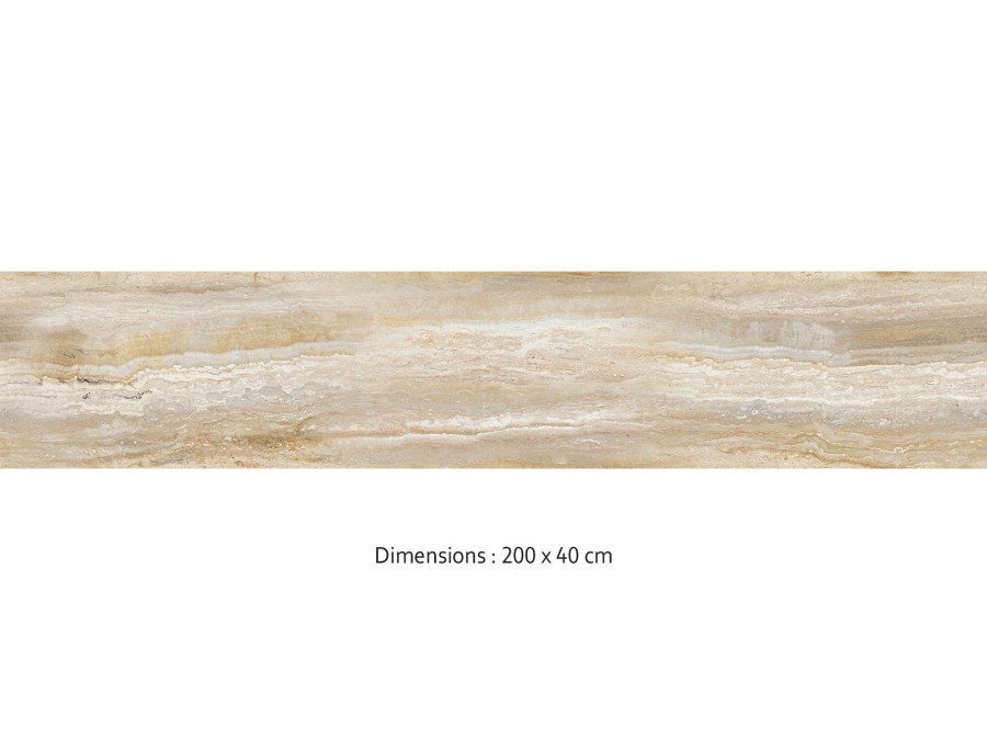 Crédence cuisine adhésive travertin beige foncé