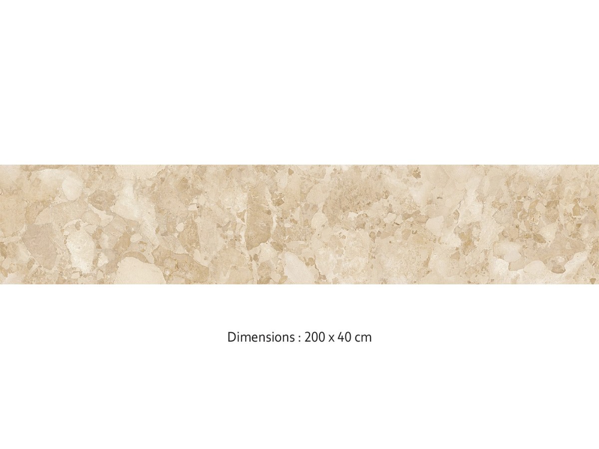 Crédence cuisine adhésive marbre Breccia Sarda 200 x 40